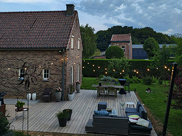 JPM Construction | Réalisation : Terrasse bois exotique et carrelage 60x60 à Haccourt 2